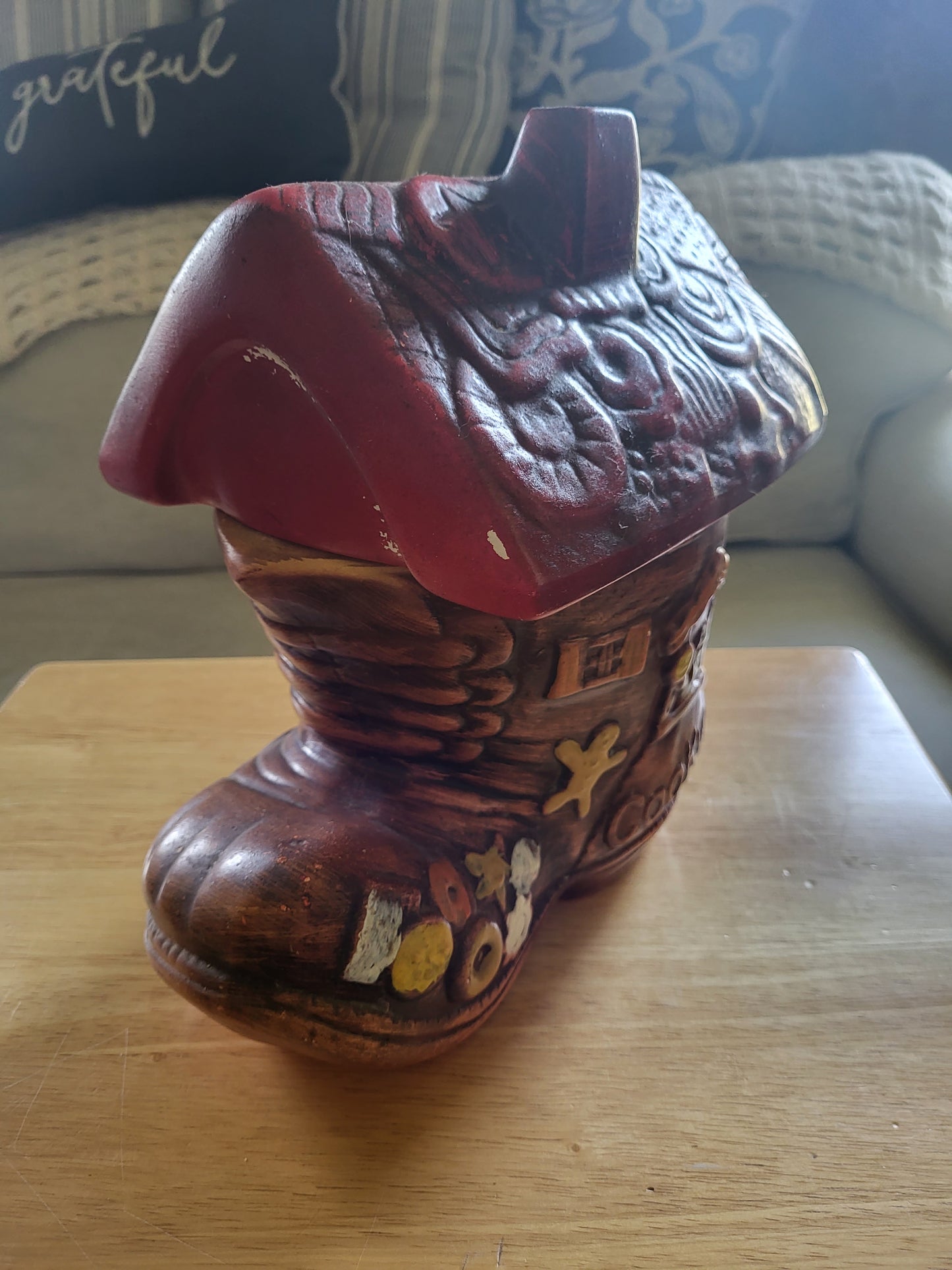 Little Old Woman Shoe House Cookie Jar