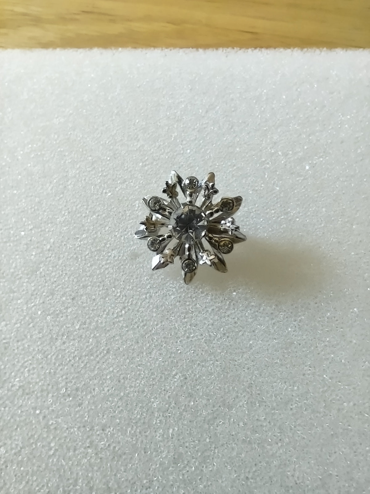 Vintage Crystal Rhinestone Snowflake Pin