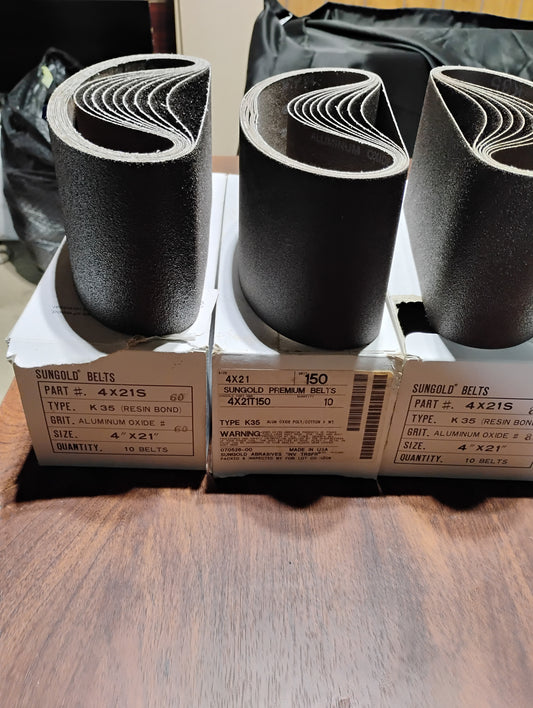 4x21 Sungold Sanding Belts (selling by the box)