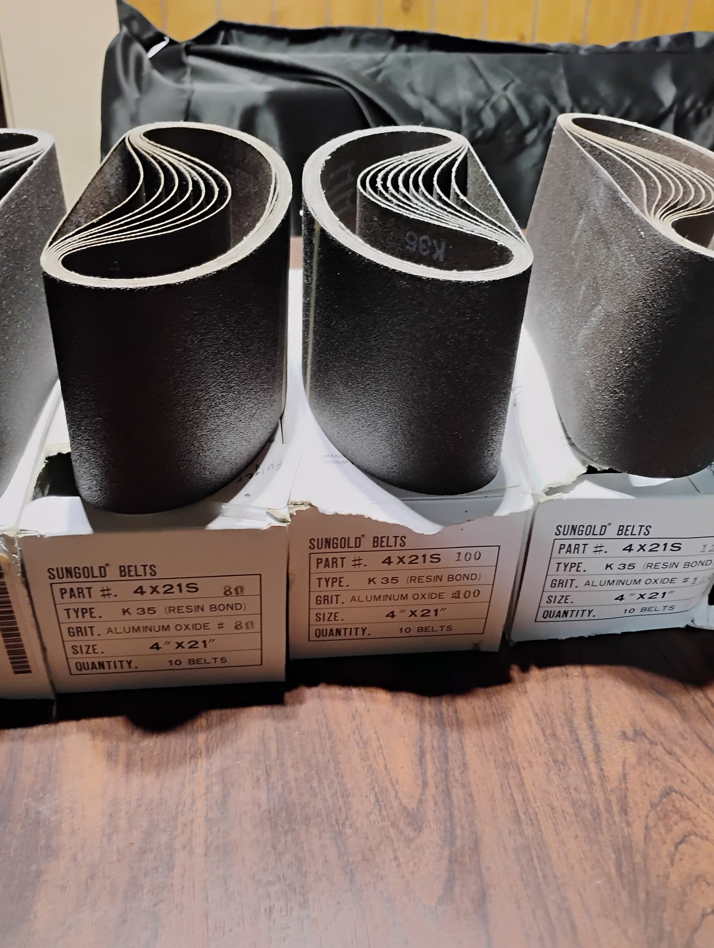 4x21 Sungold Sanding Belts (selling by the box)