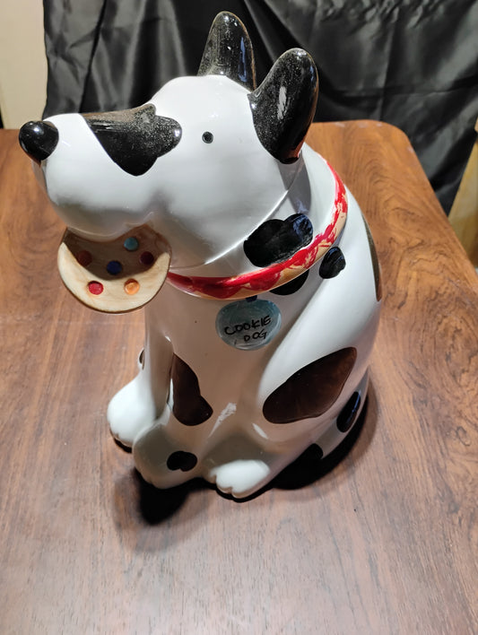 Dog with Cookie in mouth cookie jar