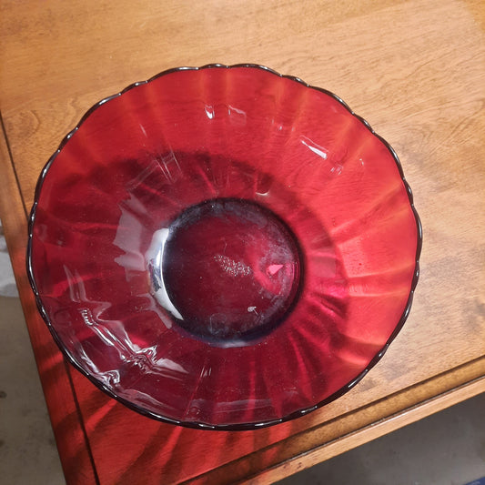 Vintage Arocroc Bowl - Ruby Red