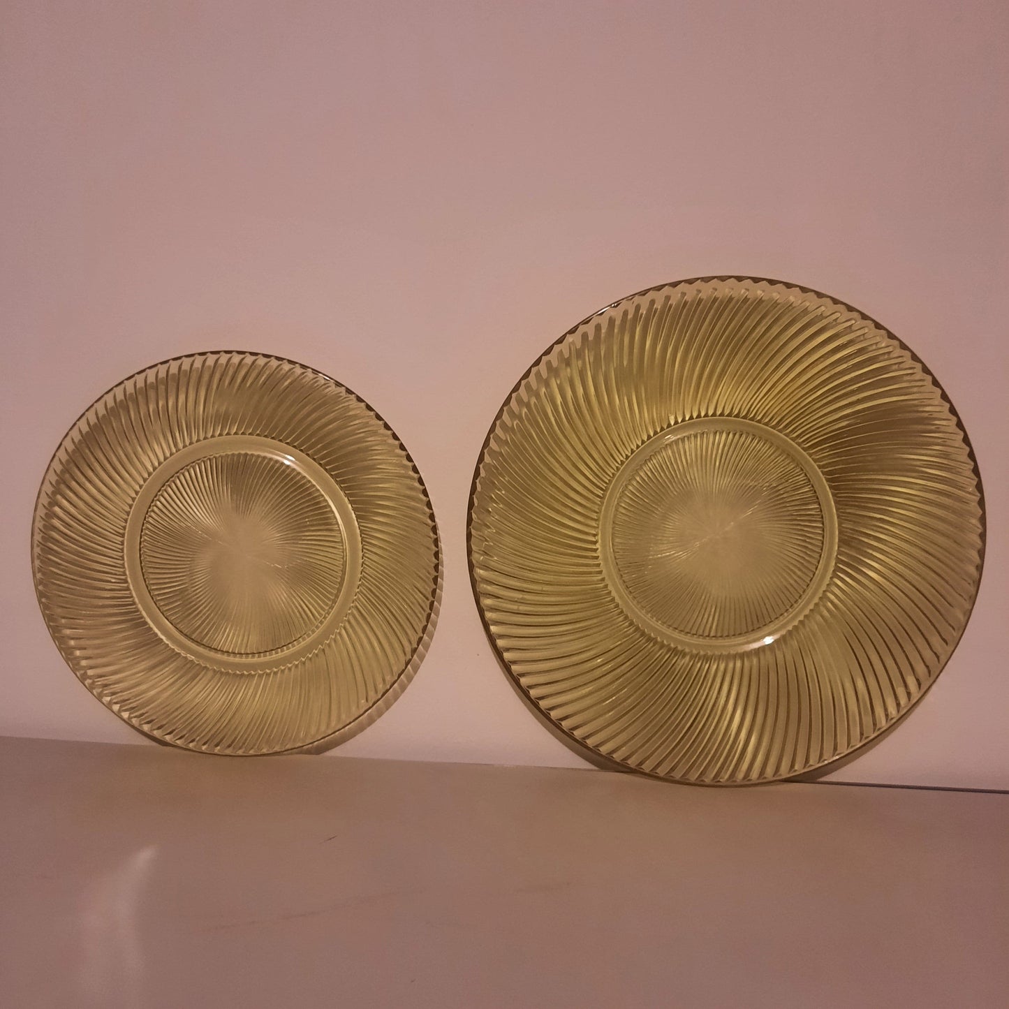 Vintage Yellow Plates 3-9.5" & 1-11.5"