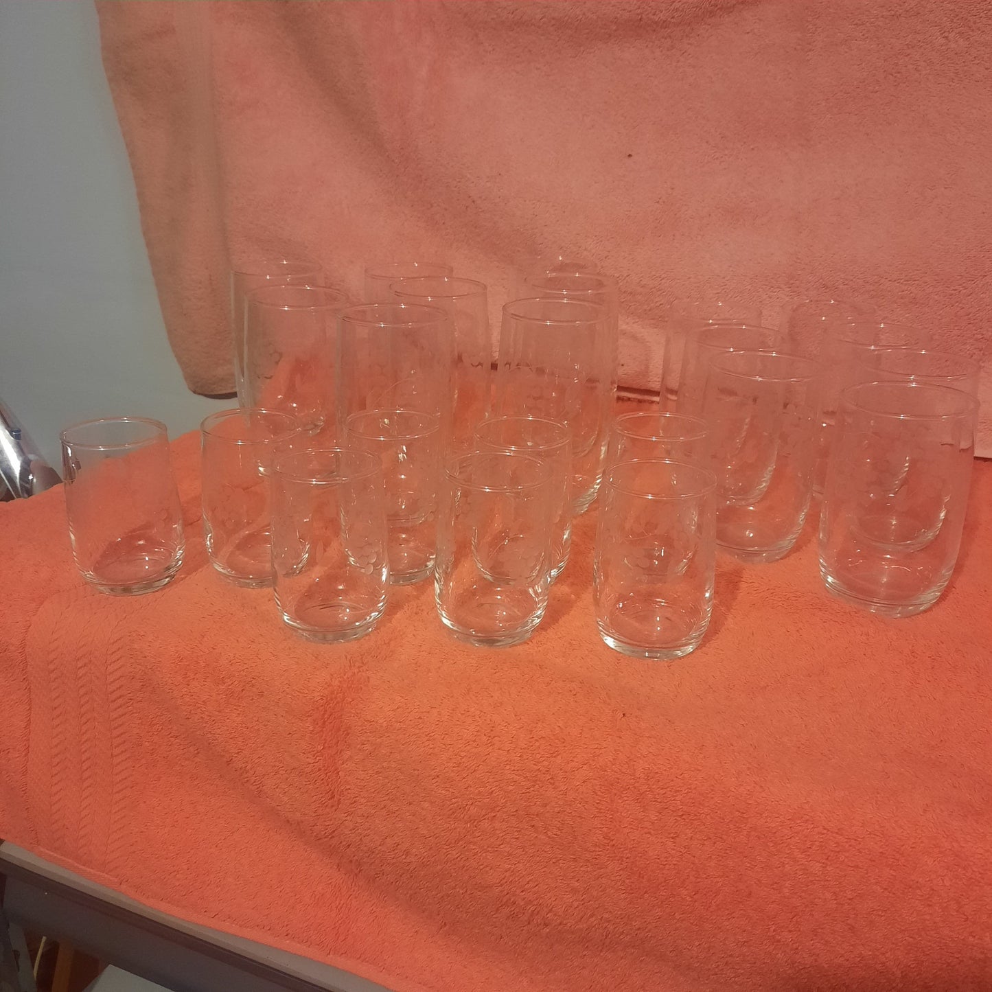 Complete (almost) set of Clear Drinking Glasses