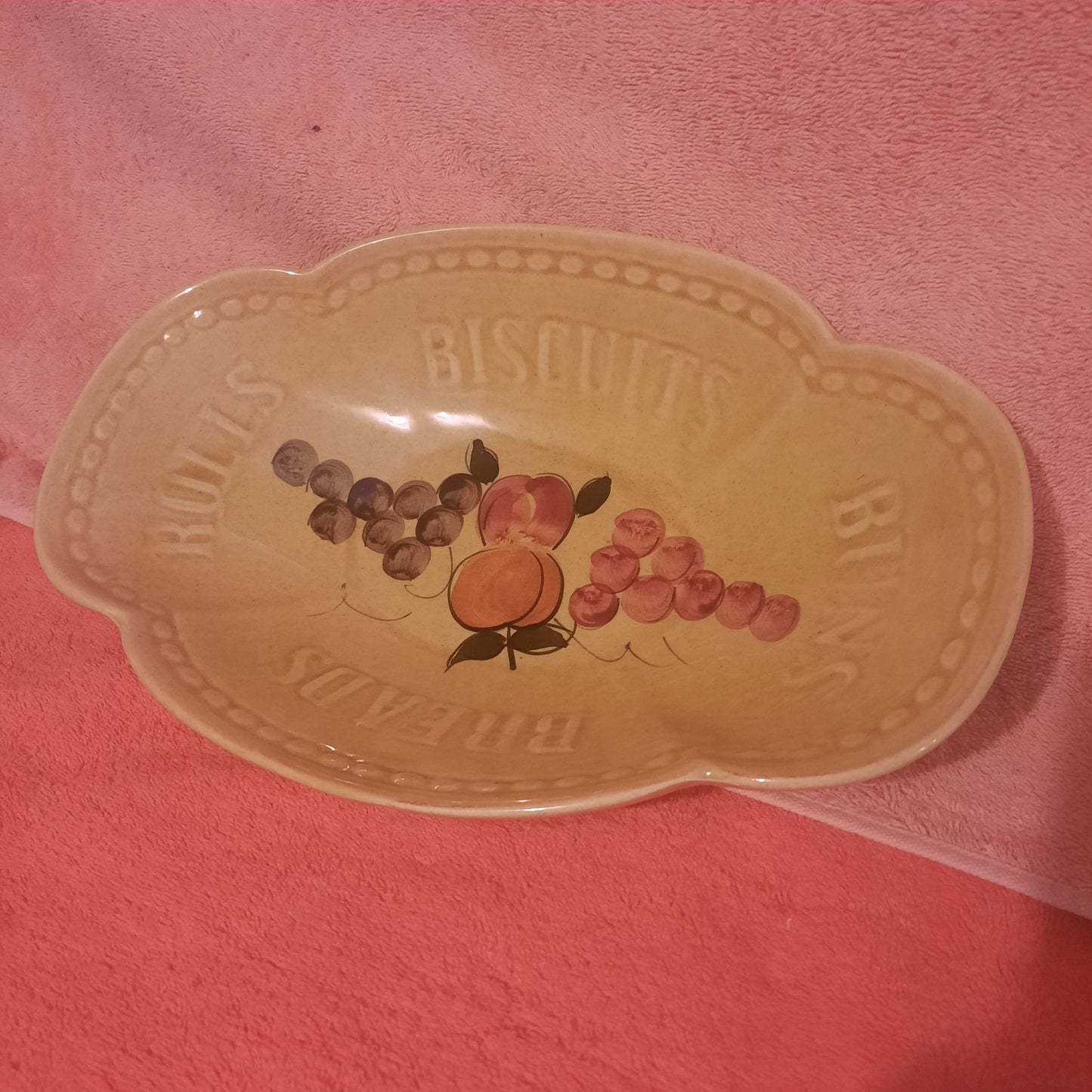 Los Angles Potteries Yellow Bread Dish